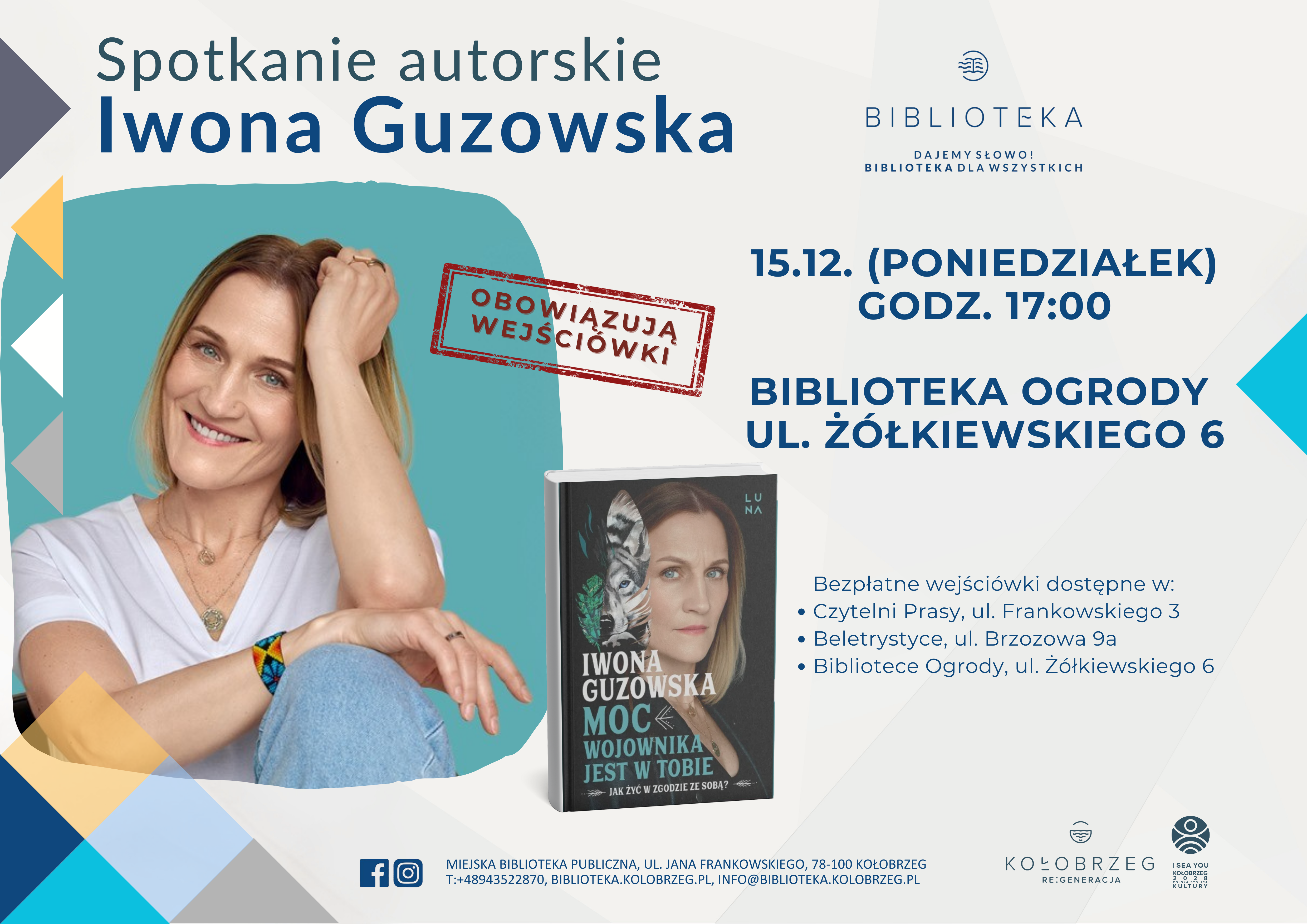 Ostatnie spotkanie w 2025 roku w Bibliotece Ogrody – gościem będzie Iwona Guzowska
